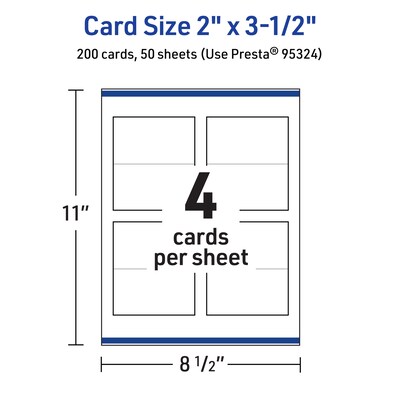 Avery Integrated Cards, 2" x 3.5", Glossy White, 200/Box (95324)