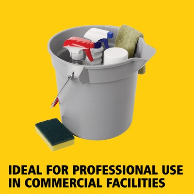 Rubbermaid Brute Plastic Bucket, 10 Quart, Gray (FG296300GRAY)