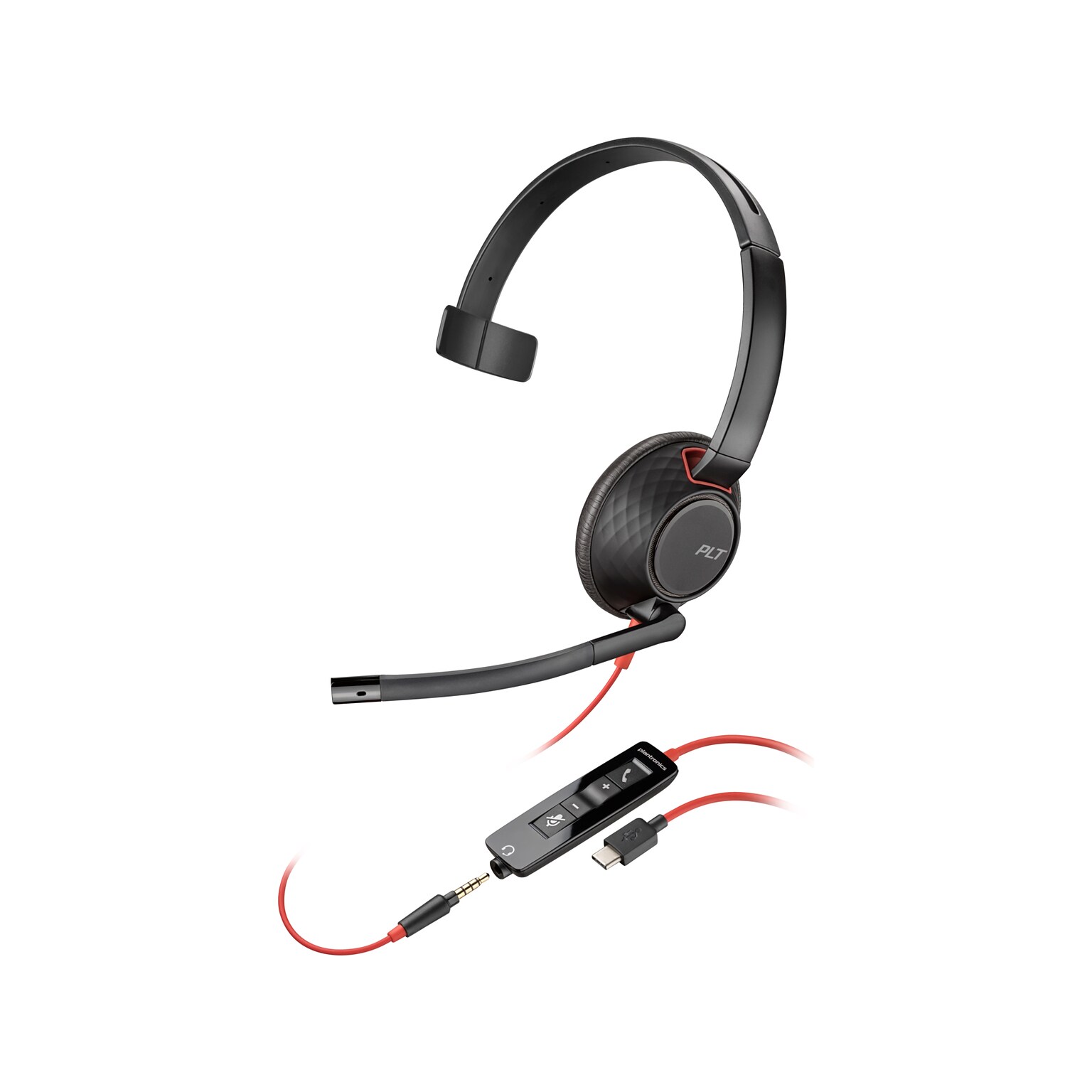 Poly Blackwire 5210 Mono Headset, USB-C/3.5mm, UC Certified, Bulk (8X230A6)