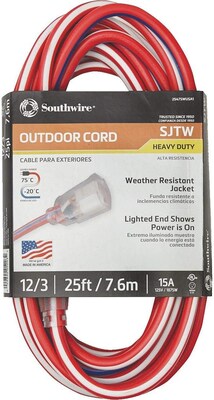 Southwire 12/3 25 FT Heavy Duty Outdoor Cord