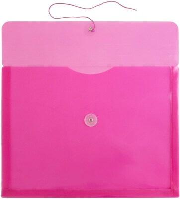 JAM Paper Premium Plastic Document File, Letter, Fuchsia Pink, 3/Pack (218B1FUX3)