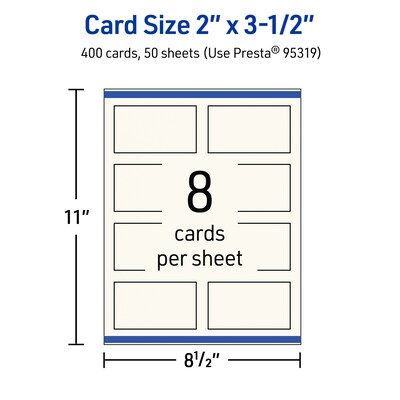 Avery Business Cards, 2" x 3-1/2", Matte Ivory, 400/Box (95319)