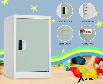 AdirOffice 24"H Single Tier Misty Green Storage Locker (ADI629-02-MGRN-DL)