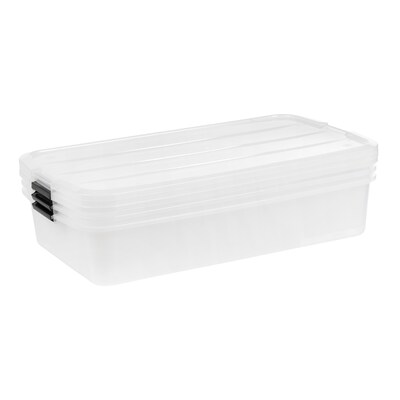 Iris 50 Quart Storage Container, Plastic, Clear, 3/Pack (100147)