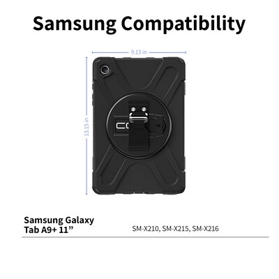 CODi Rugged Case with Integrated Screen Protector for Samsung Galaxy Tab A9+, Black (C30705084IS)