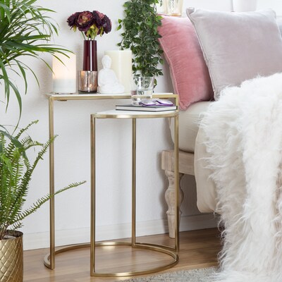 Adore Decor Kingston Side Table, White (FUTB10165A)