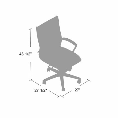 Boss Office Products Ergonomic CaressoftPlus Vinyl Swivel Executive Chair, White (B9471-WT)