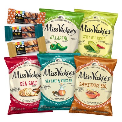 KIND Minis and Miss Vickie's Kettle Chips Variety Pack, 62/Bundle (600-04052)