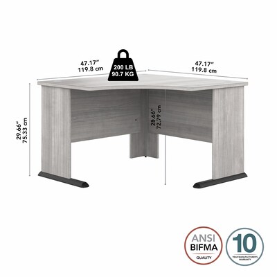 Bush Business Furniture Studio A 48"W Corner Computer Desk, Platinum Gray (SDD148PG)