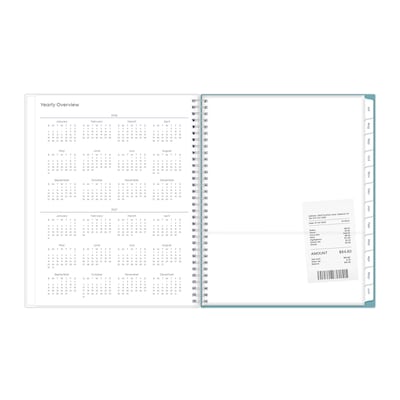 2026-2027 Blue Sky Teacher Dots 8.5" x 11" Academic Weekly & Monthly Planner, Plastic Cover (100330-A27)