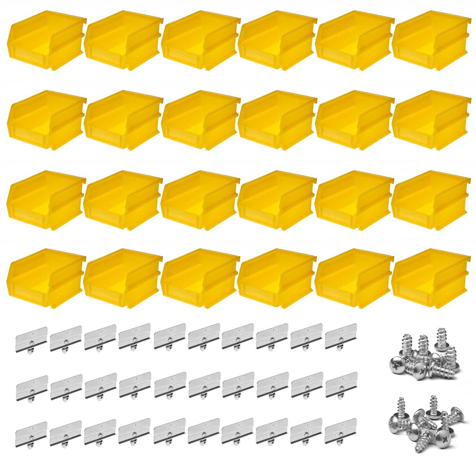 Triton Products 5-3/8 L x 4-1/8 W x 3 H LocBin Storage Bin With BinClip, Yellow, 24/CT (BK-210)