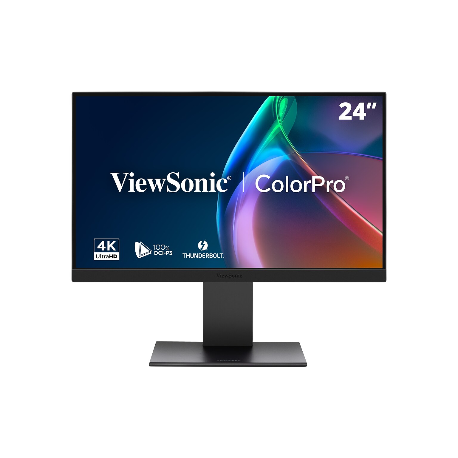 ViewSonic ColorPro 24 4K UHD 60Hz LCD Monitor, Mac-Compatible, Height Adjustable, Black/Silver (VP2488-4K)
