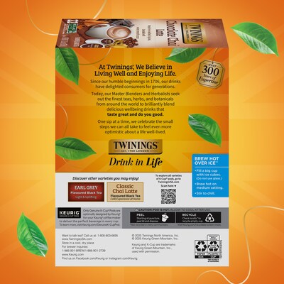 Twinings Chocolate Chai Latte Black Tea, Keurig® K-Cup® Pods, 22/Box (F18309)