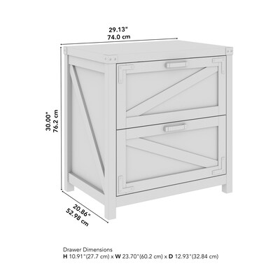 Bush Furniture Knoxville 2-Drawer Lateral File Cabinet, Reclaimed Pine (CGF129RCP-03)