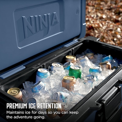 Ninja FrostVault 65-Qt. Wheeled Cooler with Cold Dry Zone, Lakeshore Blue (FB265BL)