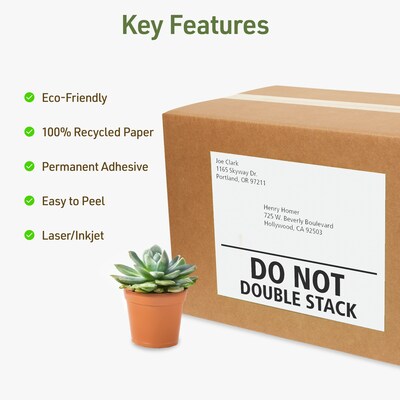 Avery EcoFriendly Laser/Inkjet Shipping Labels, Matte White, 8-1/2 X 11, 10 Labels/Pack (48809)