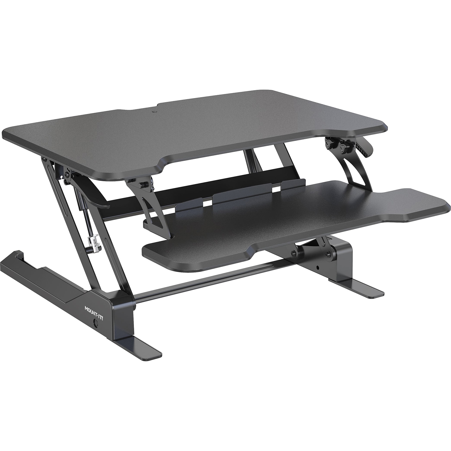 Mount-It! 30W Manual Rectangular Adjustable Standing Desk Converter, Black (MI-15009S)