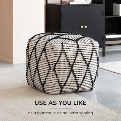 Anji Mountain Atlas Noir Fabric Rectangular Pouf Ottoman (AMBPF098-1917)