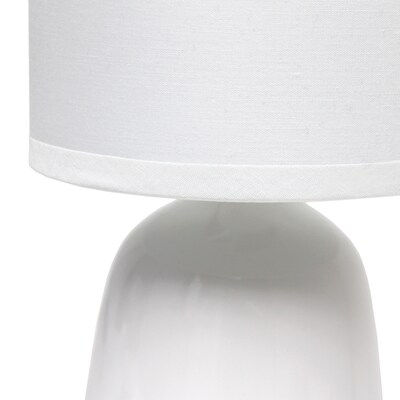 Simple Designs Ceramic Thimble Base 10.04" LED Table Lamp, Off White (LT1134-OFF)