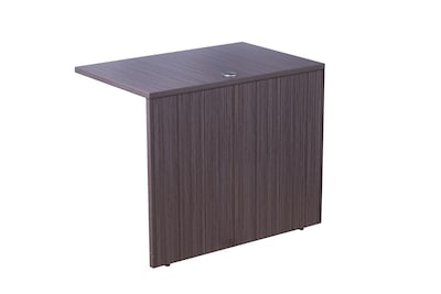 Boss Office Products 66"W U-Shaped Executive Desk with Box/Box/File Storage Pedestal and 4 Door Hutch, Driftwood (GROUPA15-DW)