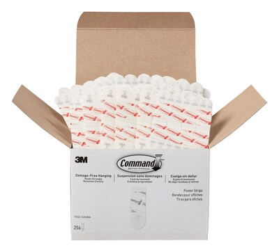 Command Damage Free Small Poster Hanging Strip Kit, White, 256/Pack (17024S256NA)