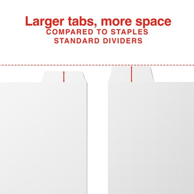 Staples Large Tab Write & Erase Paper Dividers, White, 8-Tabs (ST63046)