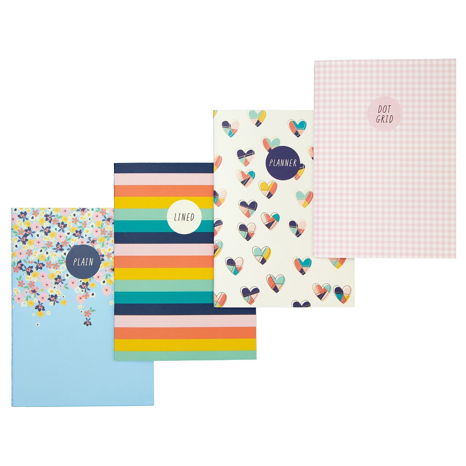Carpe Diem Hearts 1-Subject Notebooks, 4.1 x 5.8, 16 Sheets, Assorted Colors, 4/Pack (9367-CD)