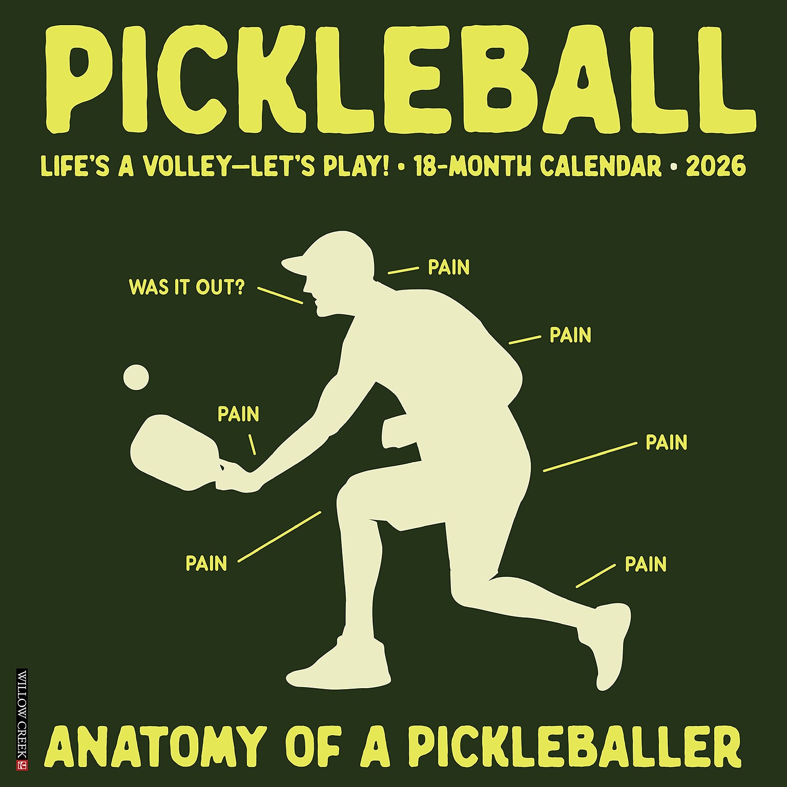 2026 Willow Creek Pickleball 12 x 12 Monthly Wall Calendar (52372)