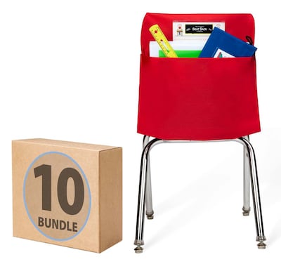 Seat Sack Seat Storage, 18 x 11 x 4, Red, 10/Pack (10119BUNDLE)