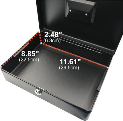 CARL Steel Security Cash Box, Black (CB-2012)