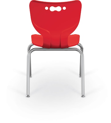 MooreCo 14 Hierarchy Student Chair with 4 Legs, Red/Chrome Base (703673595438)