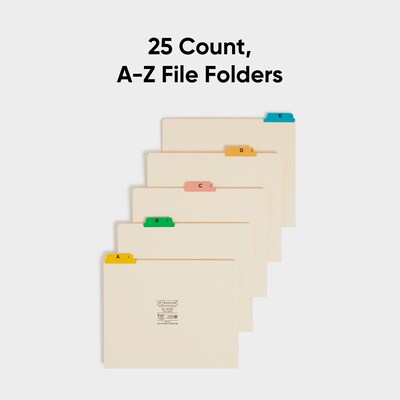 Smead Hanging File Folder Tabs, 5-Tab, Manila, 25/Set (50180)