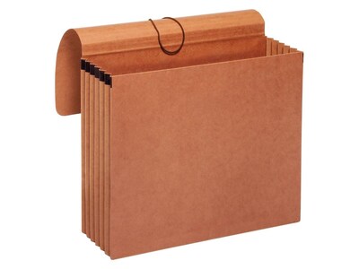 Pendaflex Moisture Resistant Reinforced Expanding Wallet with Flap & Cord Closure, Letter Size, Brown, 10/Box (1073G-OX)