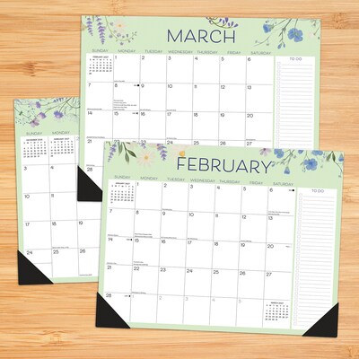 2027 Willow Creek Wildflowers 22 x 17 Monthly Desk Pad Calendar, Assorted Colors (66652)