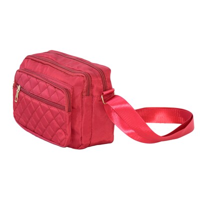Nicci Polyester Cross-Body Quilted Bag, Red (CBMGN01-RED)