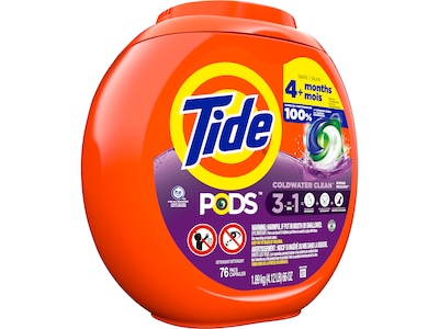 Tide PODS HE 3-in-1 Laundry Detergent Capsules, Spring Meadow, 4.12 Lbs., 76/Pack (09166)