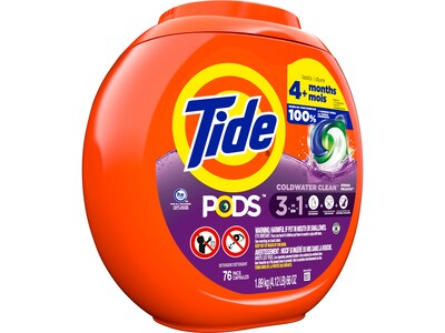 Tide PODS HE 3-in-1 Laundry Detergent Capsules, Spring Meadow, 4.12 Lbs., 76/Pack (09166)