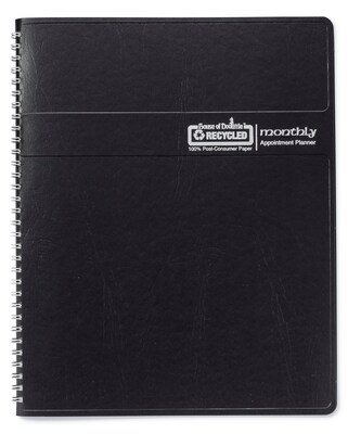 2026 House of Doolittle 8.5 x 11 Calendar Year Monthly Planner, Faux Leather Cover, Black (26202-26)