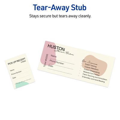 Avery Integrated Cards, 2-3/4" x 8-1/2", Matte Ivory, 100/Pack (95332)