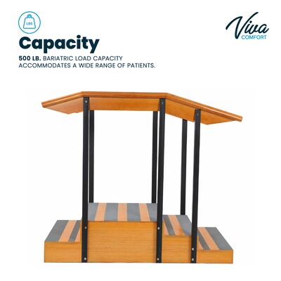 Viva Comfort Physical Therapy Non-slip Staircase with Safety Handles, 500 lbs. Capacity, Natural Wood (ADI906-01-MK)