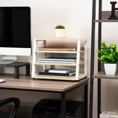 Mind Reader 4-Tier Metal Front Loading Letter Tray, Letter/Legal Size, White (DESHELV4-WHT)