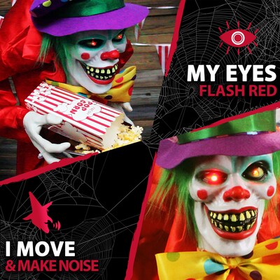 Haunted Hill Farm Life-Size Animatronic Clown (HHCLOWN-2FLSA)