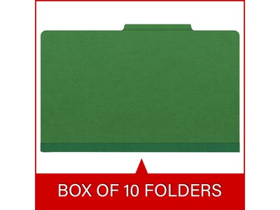 Medical Arts Press Pressboard Classification Folder, 2 Dividers, 2" Expansion, Legal Size, Moss Green, 10/Box
