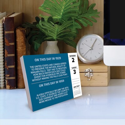2027 Willow Creek 365 Days of History 6.2" x 5.4" Daily Day-to-Day Calendar, Assorted Colors (63163)