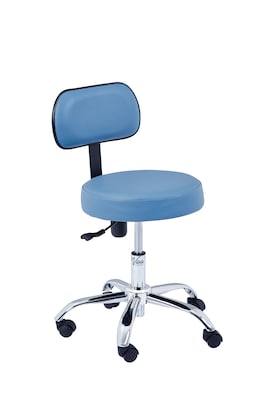 Viva Comfort Armless Vinyl Medical and Lab Stool with Lumbar Support, Blue (ADI910-03-BLU-MK)