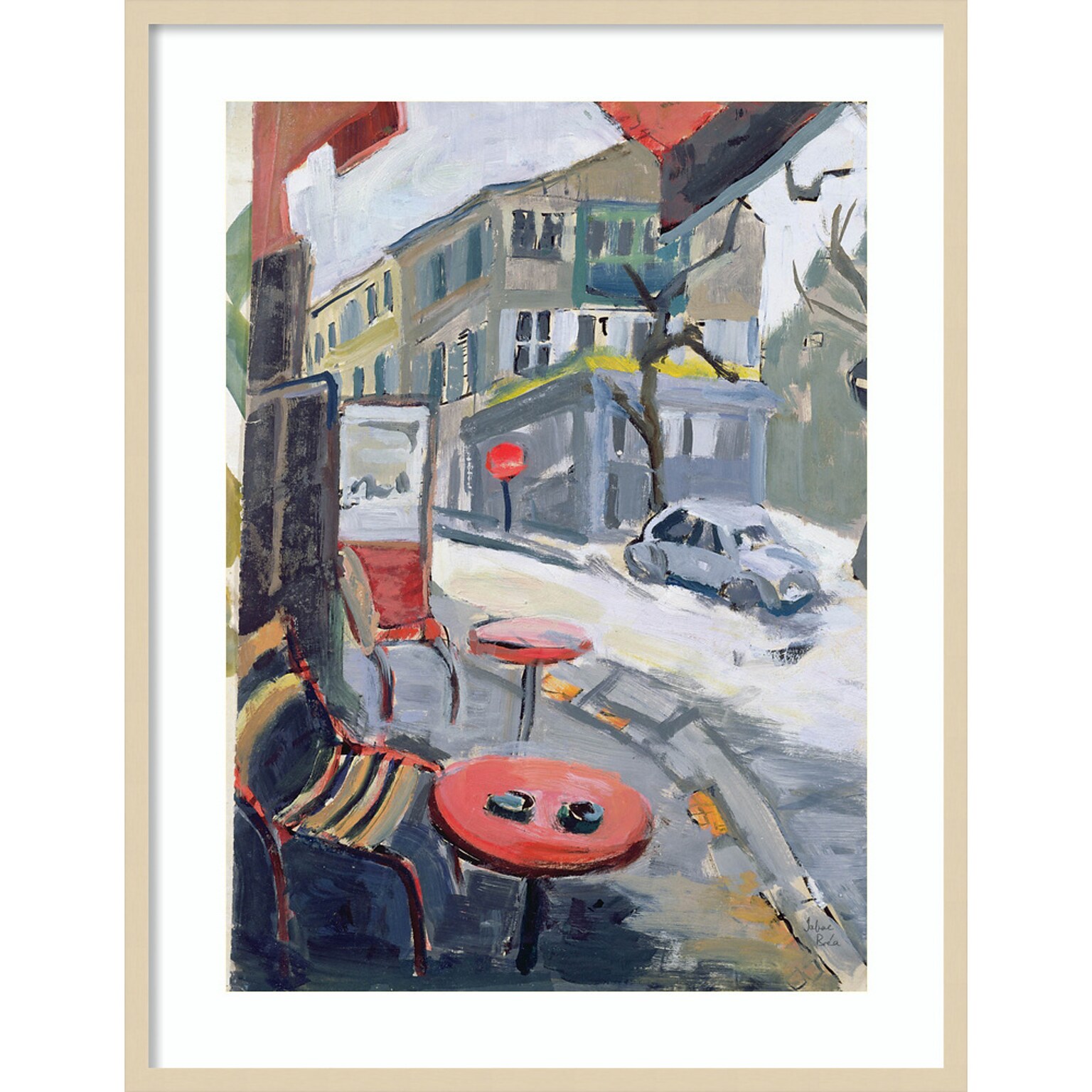 Amanti Art Brea Tobacco Shop Paris by Anne Durham Wood Framed Wall Art Print, 32 x 41 (A42677451197)