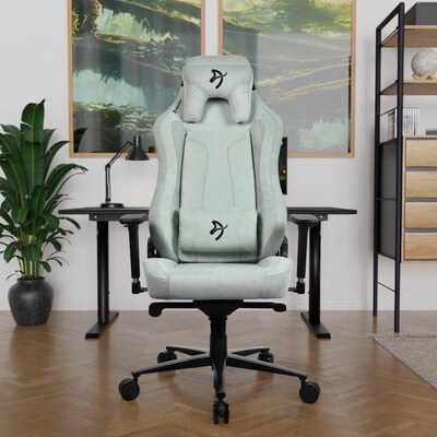 Arozzi Vernazza SoftFabric Ergonomic Racing Gaming Chair, Pearl Green (VERNAZZA-SFB-PGN)