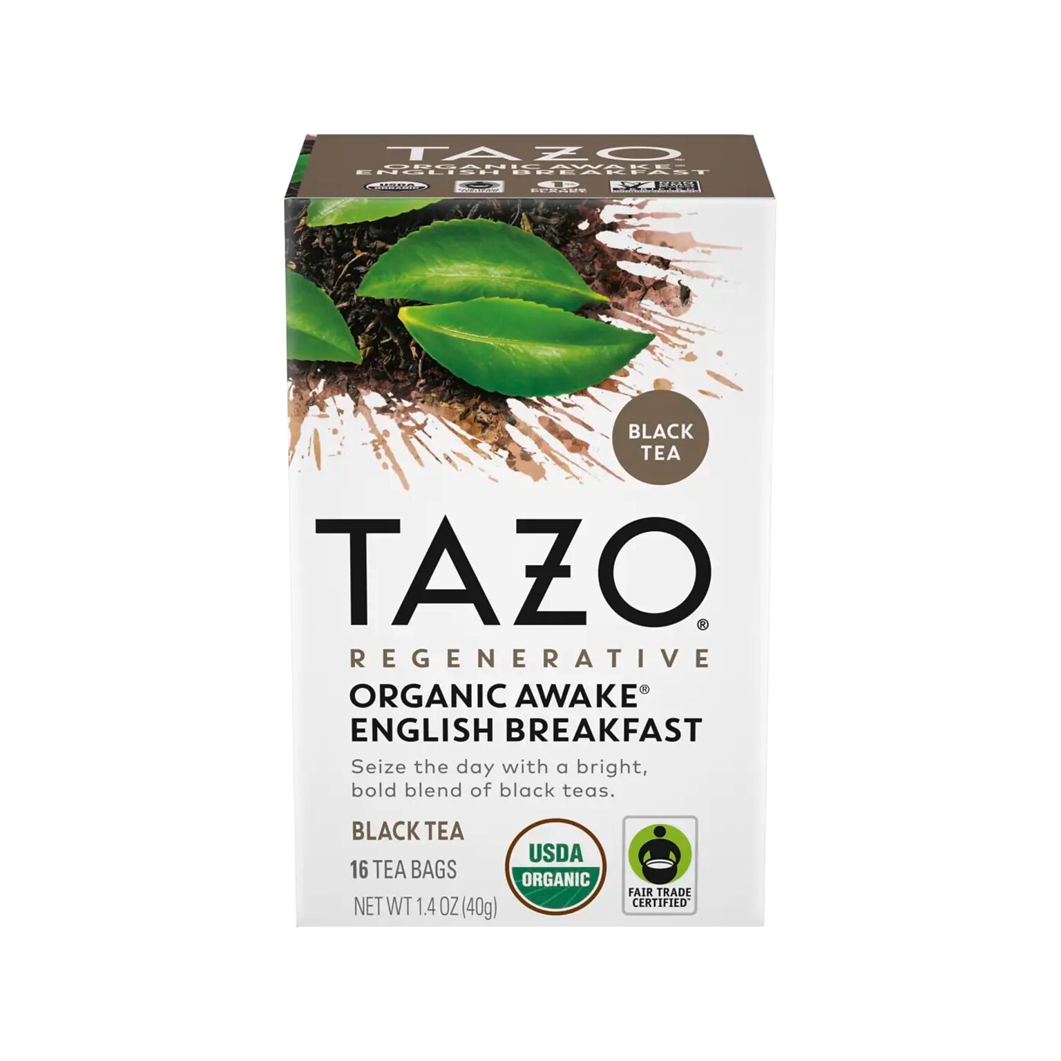 Tazo Awake English Breakfast Black Tea, Tea Bag, 1.4 Oz., 16/Box (10794522003034)
