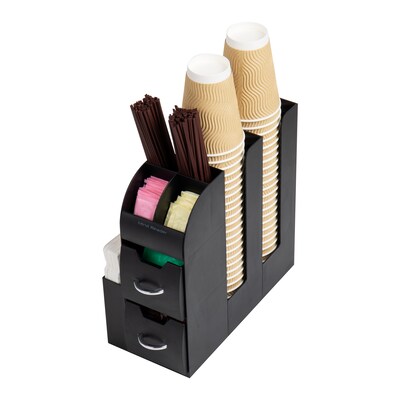 Mind Reader 11-Compartment Coffee Cup and Condiment Organizer, Black, 2/Pack (2CAD01-BLK)