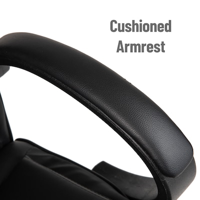 Mind Reader Ergonomic PU Leather Swivel Computer and Desk Chair, Black (OFFCHAIR24-BLK)